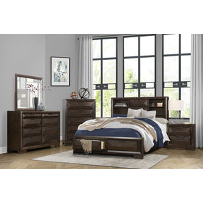 Chesky Warm Espresso 4 Piece Eastern King Platform Storage Bedroom Set 1753K-1Ek-4 | Homelegance