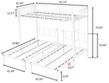 Triple twin bunk bed, can be separated into 3 twin beds - Home Elegance USA