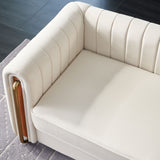 Modern velvet sofa beige color - Home Elegance USA