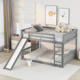 Full over Full  bunk bed with Slide - Home Elegance USA