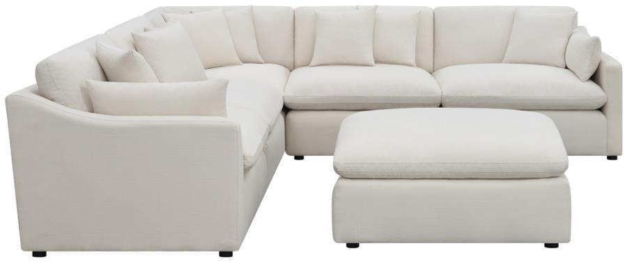 Hobson - 6 Piece Reversible Cushion Modular Sectional - White - Home Elegance USA