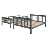 Stairway Twin-Over-Full Bunk Bed with Storage and Guard Rail for Bedroom, Gray color(OLD SKU :LP000019AAE) - Home Elegance USA