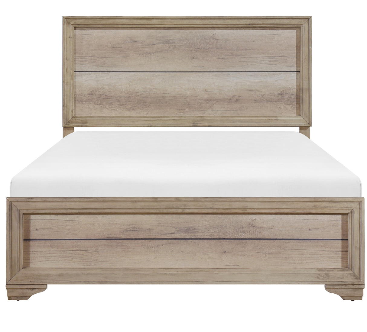 Contemporary Natural Finish 1pc Full Size Bed Premium Melamine Board Wooden Bedroom Furniture - Home Elegance USA