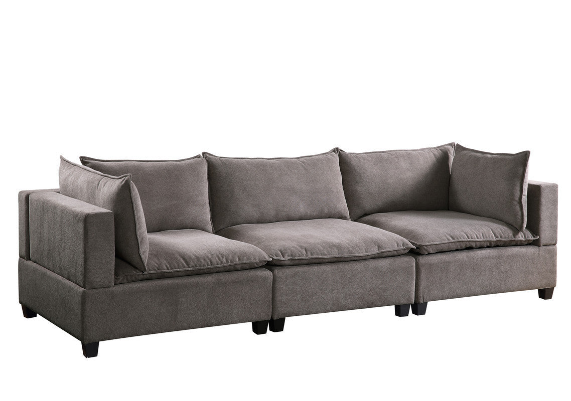 Madison Light Gray Fabric Sofa Couch Home Elegance USA