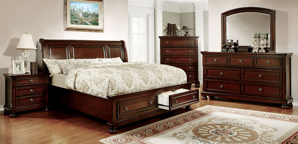 Northville - 4 Piece Queen Bedroom Set - Dark Cherry - Home Elegance USA