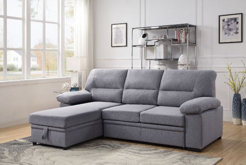 Nazli - Sectional Sofa - Gray Fabric - Home Elegance USA