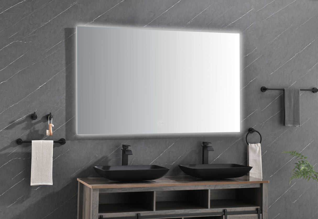 LED Mirror Bathroom Vanity Mirror with Back Light, Wall Mount Anti-Fog Memory Large Adjustable Vanity Mirror