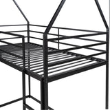 Twin over Twin House Bunk Bed with Ladder and Slide,Black - Home Elegance USA