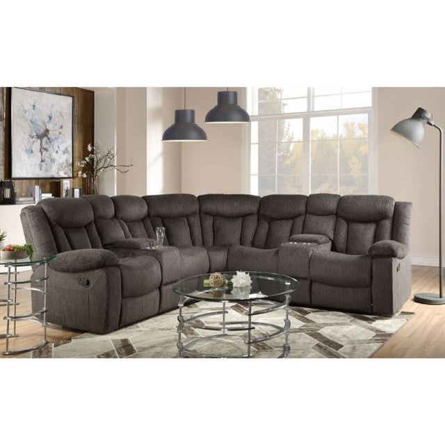 Rylan - Sectional Sofa - Dark Brown Fabric - Home Elegance USA