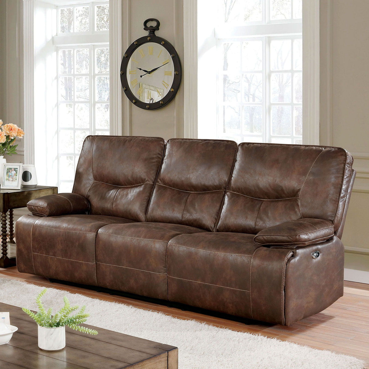 Chantoise - Power Motion Sofa - Brown - Home Elegance USA