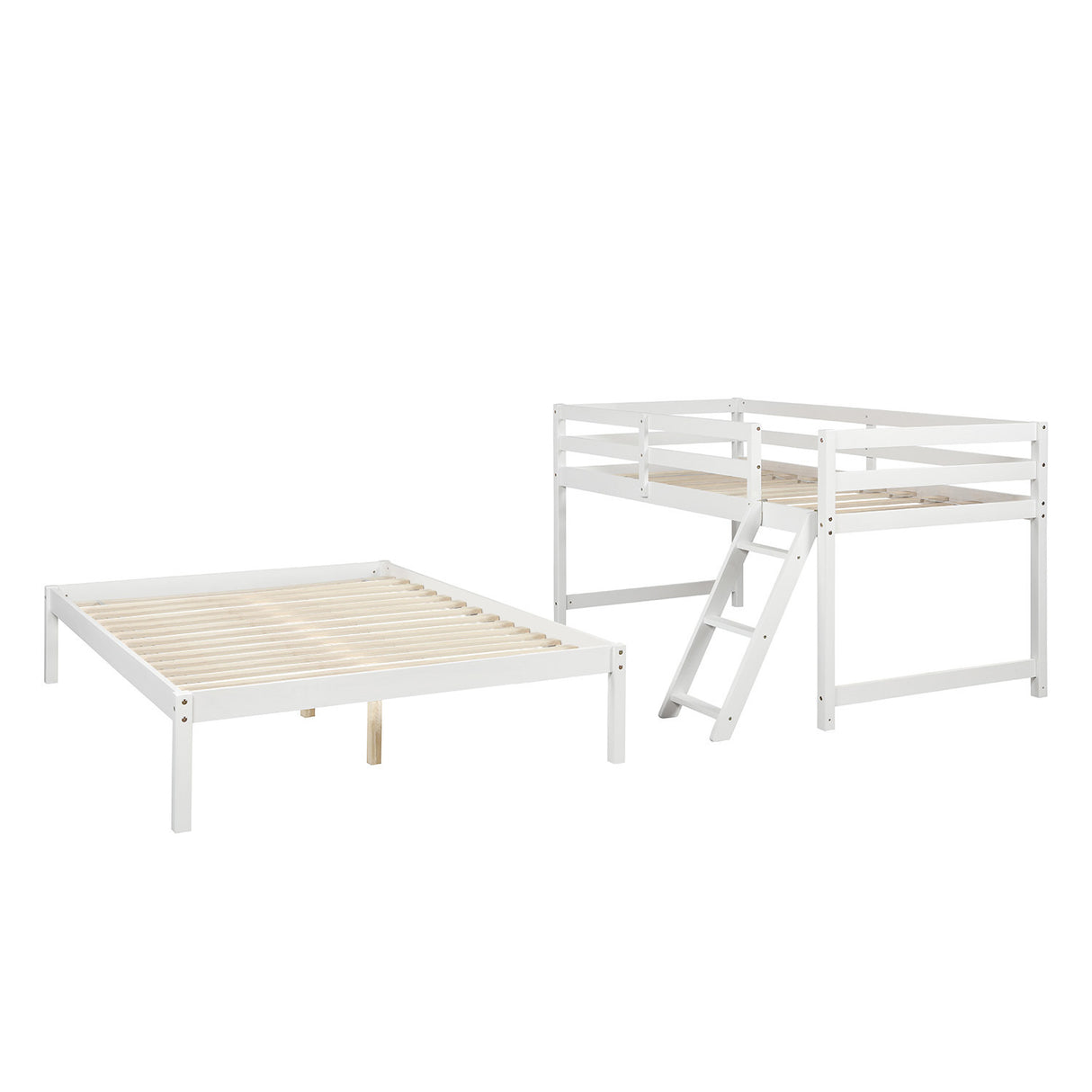 Twin over full bunk bed (White) ( old sku : WF193722AAK ） - Home Elegance USA