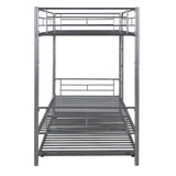 Twin-Over-Twin Metal Bunk Bed With Trundle,Can be Divided into two beds,No Box Spring needed ,White ( old sku: MF194806AAN ) - Home Elegance USA