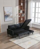 UNITED WE WIN Sectional Sofa Reversible Sectional Sleeper Sectional Sofa with Storage Chaise - Home Elegance USA