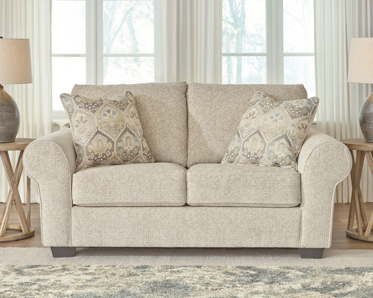 Haisley - Ivory - 4 Pc. - Sofa, Loveseat, Chair And A Half, Ottoman - Home Elegance USA