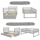 Orisfur. Twin Bunk Beds for Kids with Safety Rail and Movable Trundle bed