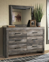 Wynnlow - Gray - 5 Pc. - Dresser, Mirror, Queen Crossbuck Panel Bed - Home Elegance USA