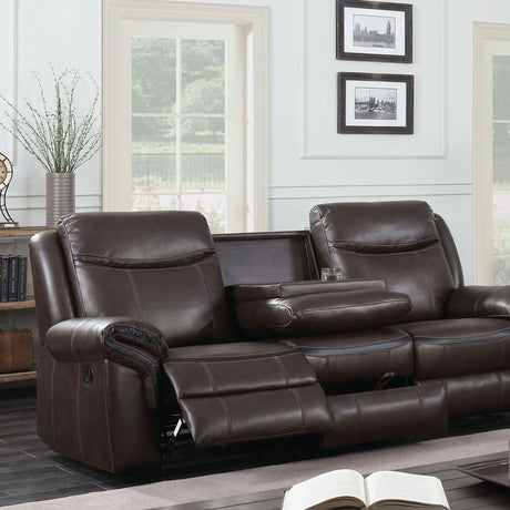 Chenai - Sofa & Glider Loveseat - Brown - Home Elegance USA