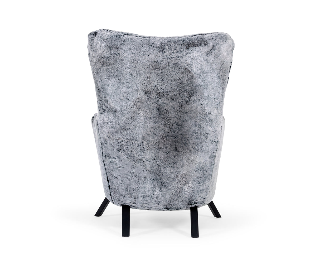Modrest Findon Glam Grey Faux Fur Accent Chair - Home Elegance USA