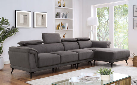 Napanee - Sectional With Armless Chair - Dark Gray - Home Elegance USA