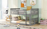 Full Over Full Bunk Bed with Ladder, Gray (Old SKU :LP000207AAE) - Home Elegance USA