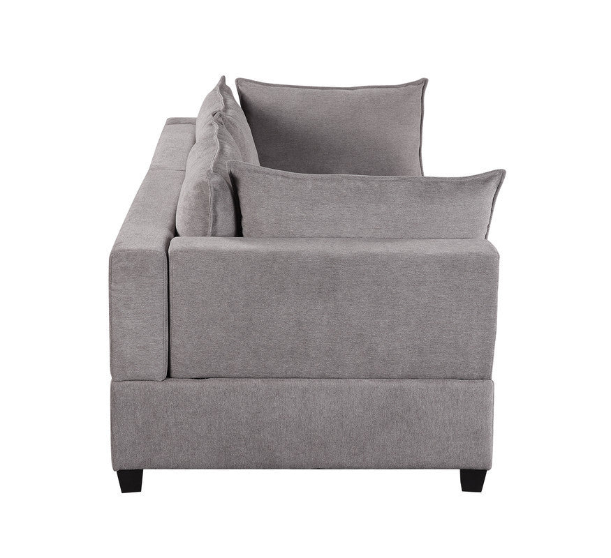 Madison Light Gray Fabric Sofa Loveseat Living Room Set Home Elegance USA