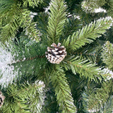 GO 7.4ft Christmas Tree, Decorated with 65 Pine Cones and Realistic over 1300 Thicken Tips, Hinged, with Metal Stand, Easy Assembly, for Indoor and Outdoor Use.