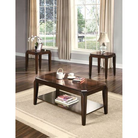 ACME Docila Coffee/End Table Set (3Pc Pk) in Walnut 80655 - Home Elegance USA