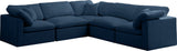 Plush - Cloud 5 Piece Modular Sectional - Navy - Home Elegance USA