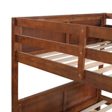 Full Over Full Bunk Bed with Twin Size Trundle, Walnut （ old sku: LP000250AAL) - Home Elegance USA