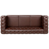 84.06Inch Width Traditional Square Arm removable cushion 3 seater Sofa - W68041370 - image - 11