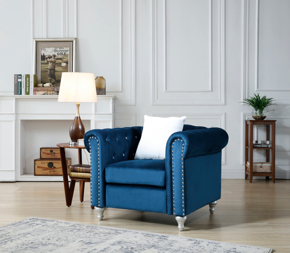 Glory Furniture Raisa G861A-C Chair , NAVY BLUE - Home Elegance USA