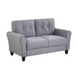 Modern Living Room Sofa Set Linen Upholstered Couch Furniture for Home or Office ,Light Grey-Blue,(1+2 Seat,Old Sku:SG000365AAA) Home Elegance USA