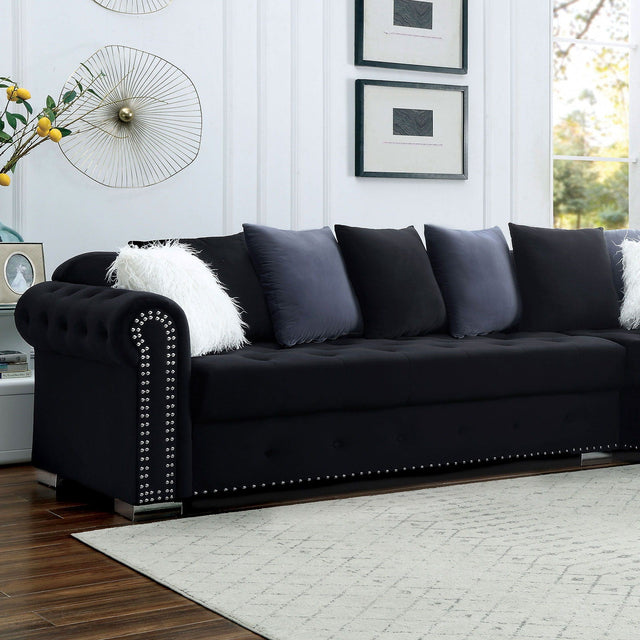 Wilmington - Sectional - Black - Home Elegance USA