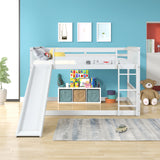 Full over Full bunkbed with Slied for white color - Home Elegance USA