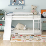 Twin over Twin Bunk Bed with Convertible Slide and Ladder , White(Old SKU:WF281725AAK) - Home Elegance USA