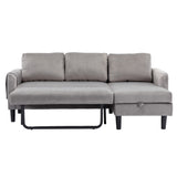 UNITED WE WIN Sectional Sofa Reversible Sectional Sleeper Sectional Sofa with Storage Chaise - Home Elegance USA