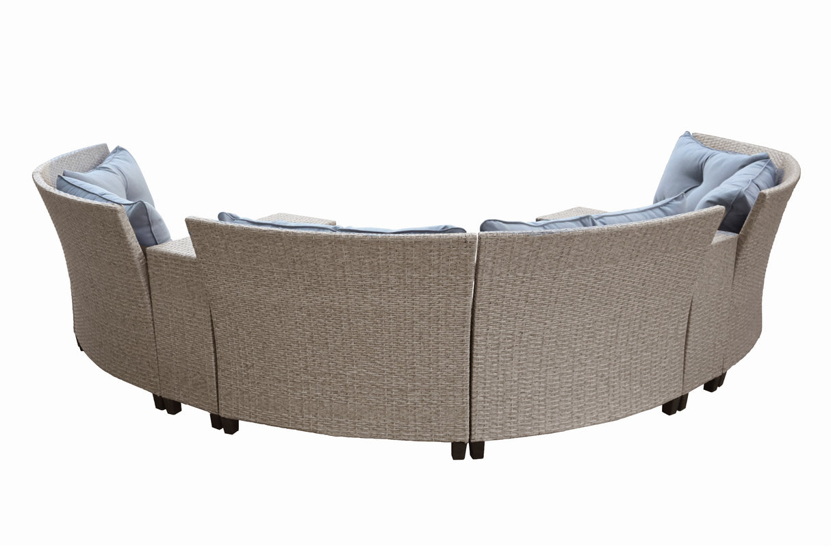 U_Style 6 - Person Semi-Circle Seating Group with Cushions and Table