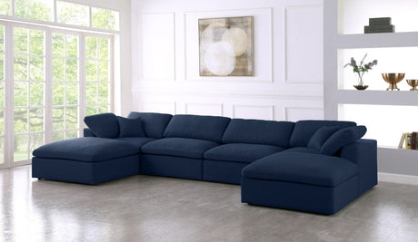 Serene - Cloud Modular Sectional 6 Piece - Navy - Modern & Contemporary - Home Elegance USA