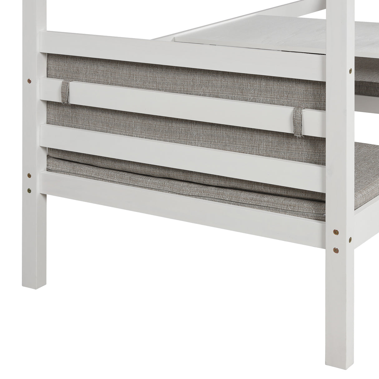 Functional Loft Bed (turn into upper bed and down desk，cushion sets are free),Twin Size,White - Home Elegance USA