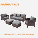 Outdoor 5 pcs rattan/wicker Furniture Outdoor Rattan Furniture Sofa And Table Set