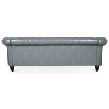 84.65" Rolled Arm Chesterfield 3 Seater Sofa. - W68061169 - image - 8