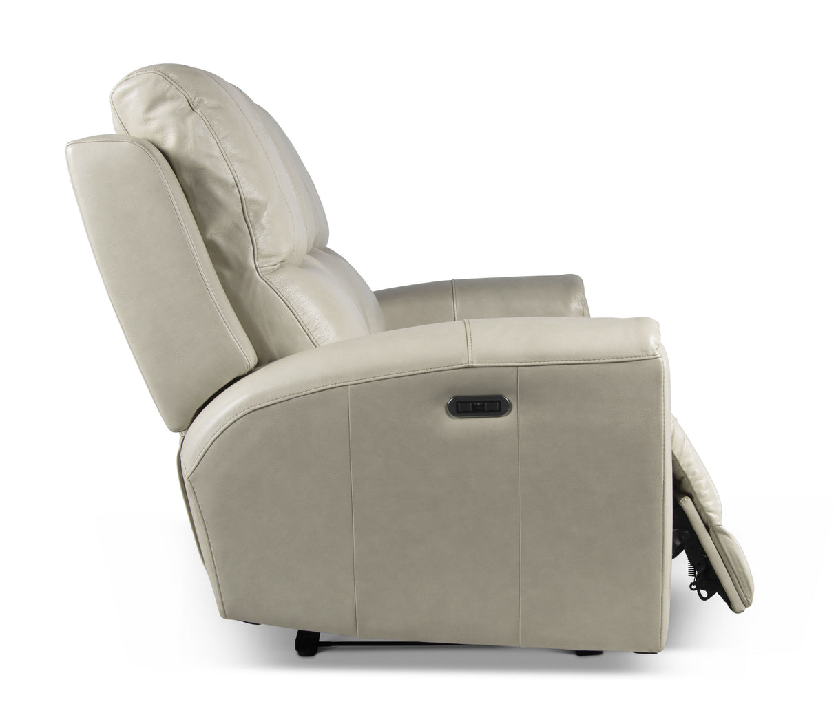 Contemporary Leather Collection - Power Leg Rest, Articulating Headrest - USB Charging, Home Button - Ivory Dual Reclining Sofa, Stylish and Convenient Home Elegance USA