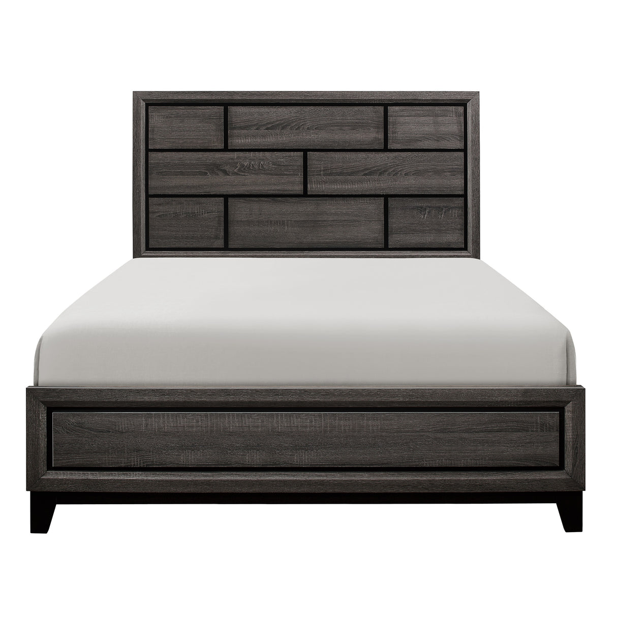 Modern Style Clean Line Design Gray Finish 1pc Queen Size Bed Contemporary Bedroom Furniture - Home Elegance USA