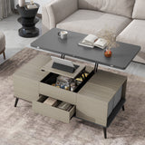 5 Pieces Lift Top Coffee Table Set with Storage Convertible Dining Table with Ottomans - CH307469AAG - image - 1