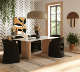 Vig Furniture Modrest - Cambridge White Marble & Mango Rectangular Dining Table