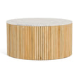 Vig Furniture Modrest - Cambridge White Marble & Mango Round Coffee Table