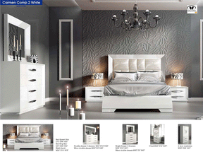 Carmen 6-Drawer Chest in White High Gloss – Modern Bedroom Storage by ESF Furniture