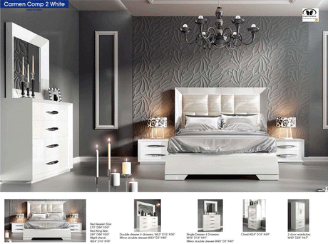 Carmen 6 Drawer Chest In White - Carmenchestwhite | ESF | Home Elegance USA