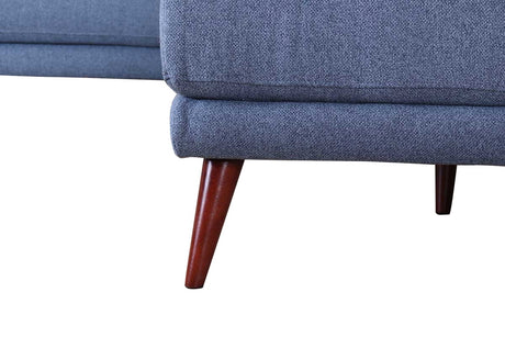 Casey RAF Sectional Sofa Denim Blue Upholstered 95" x 88" - Contemporary Style
