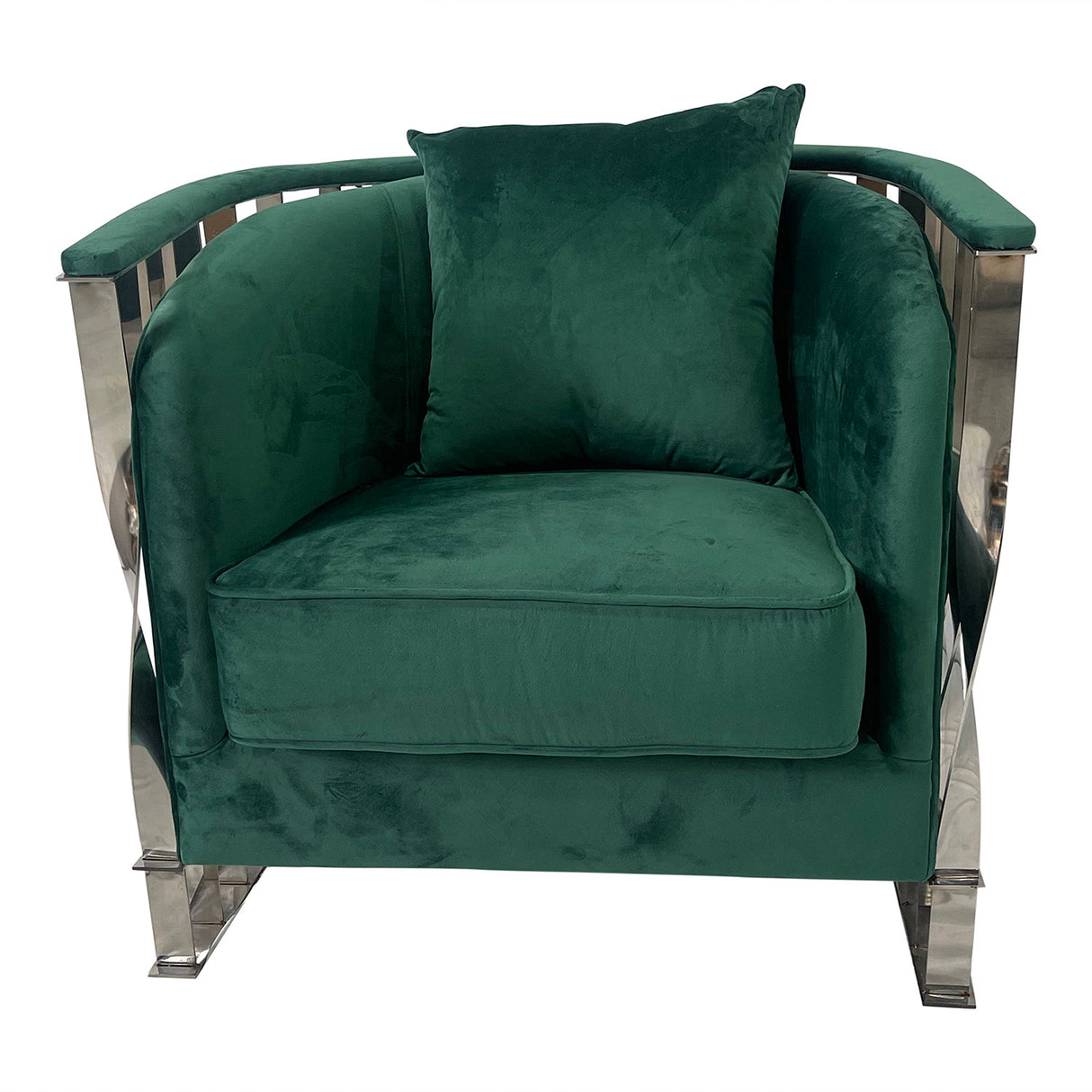 Green and Silver Sofa Chair - Home Elegance USA
